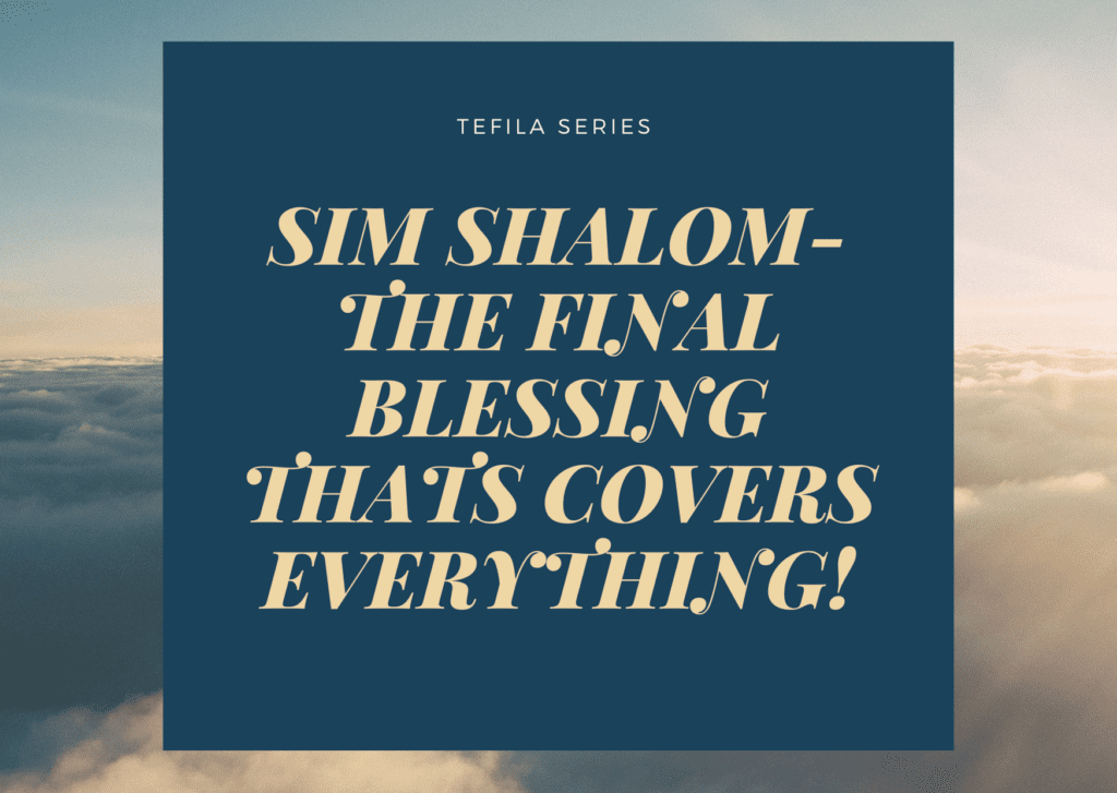 Sim Shalom- The Final Blessing that covers everything!
